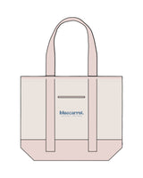 The Contrast Tote Bag - Natural / Light Pink - BlueCarrot - Center Body - Printed - Blue