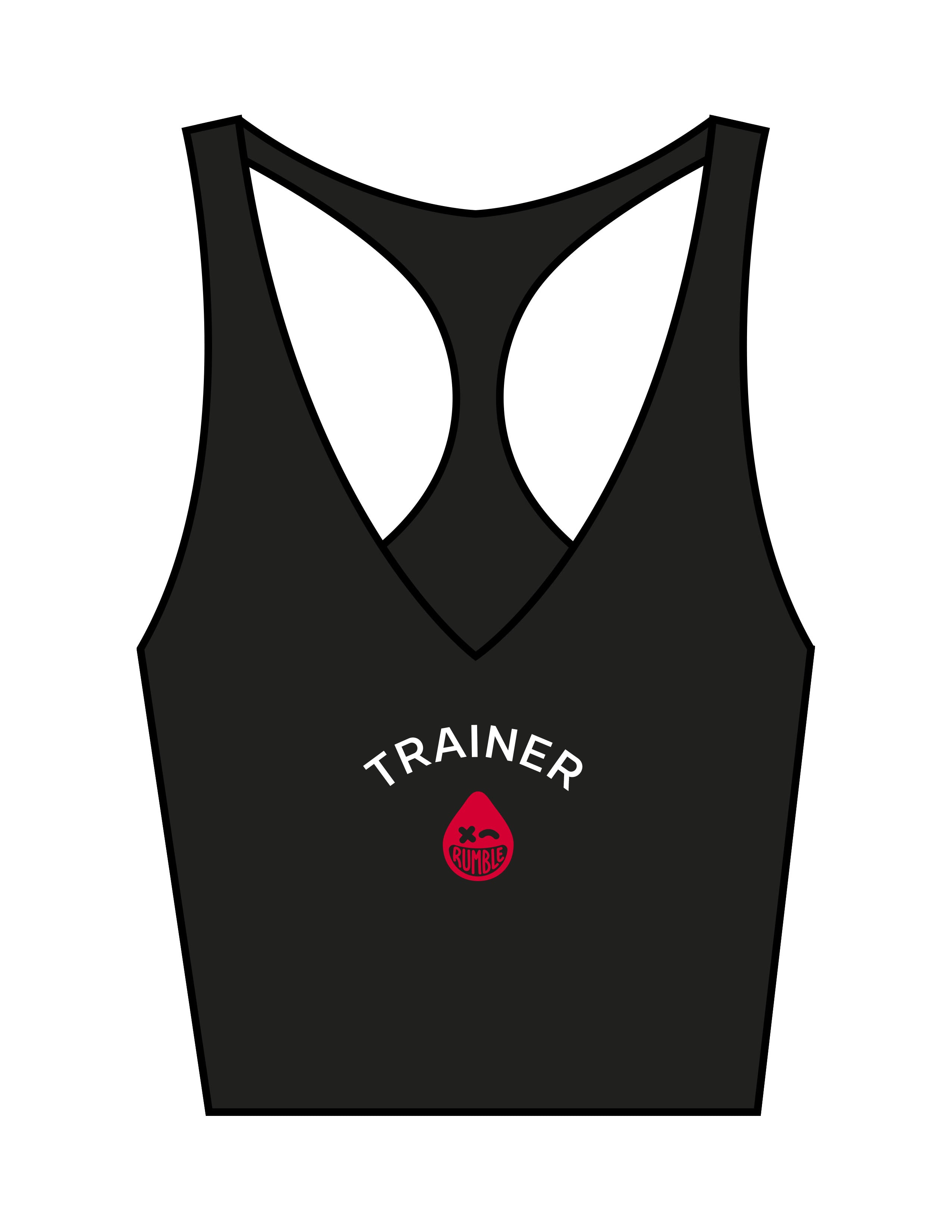 The Racer Tank - Black - Rumble Trainer - Center Chest Stacked - Printed - Full Color