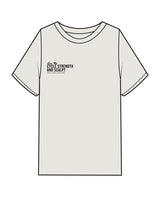 The Mens Heavyweight Tee - Washed Bone - Collective Studios - Right Chest Stacked - Full Back - Cycle - Black