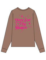 The Unisex Midweight Long Sleeve - Espresso - Mega Fit House - Left Chest & Back Stacked - Printed - Hot Pink