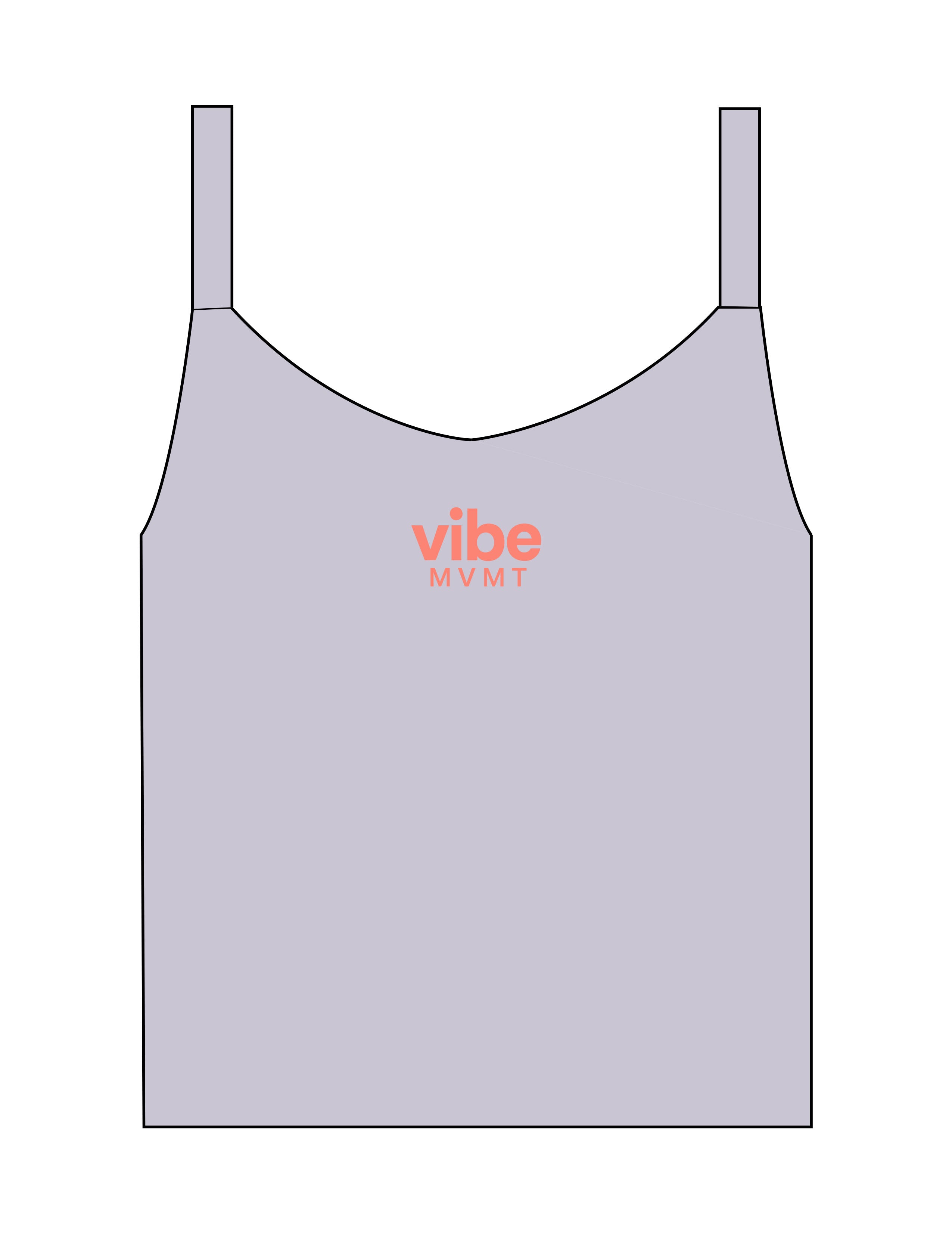 The Micro Rib Strappy Crop Tank - Heather - Vibe MVMT - Center Chest Stacked - Printed - Coral