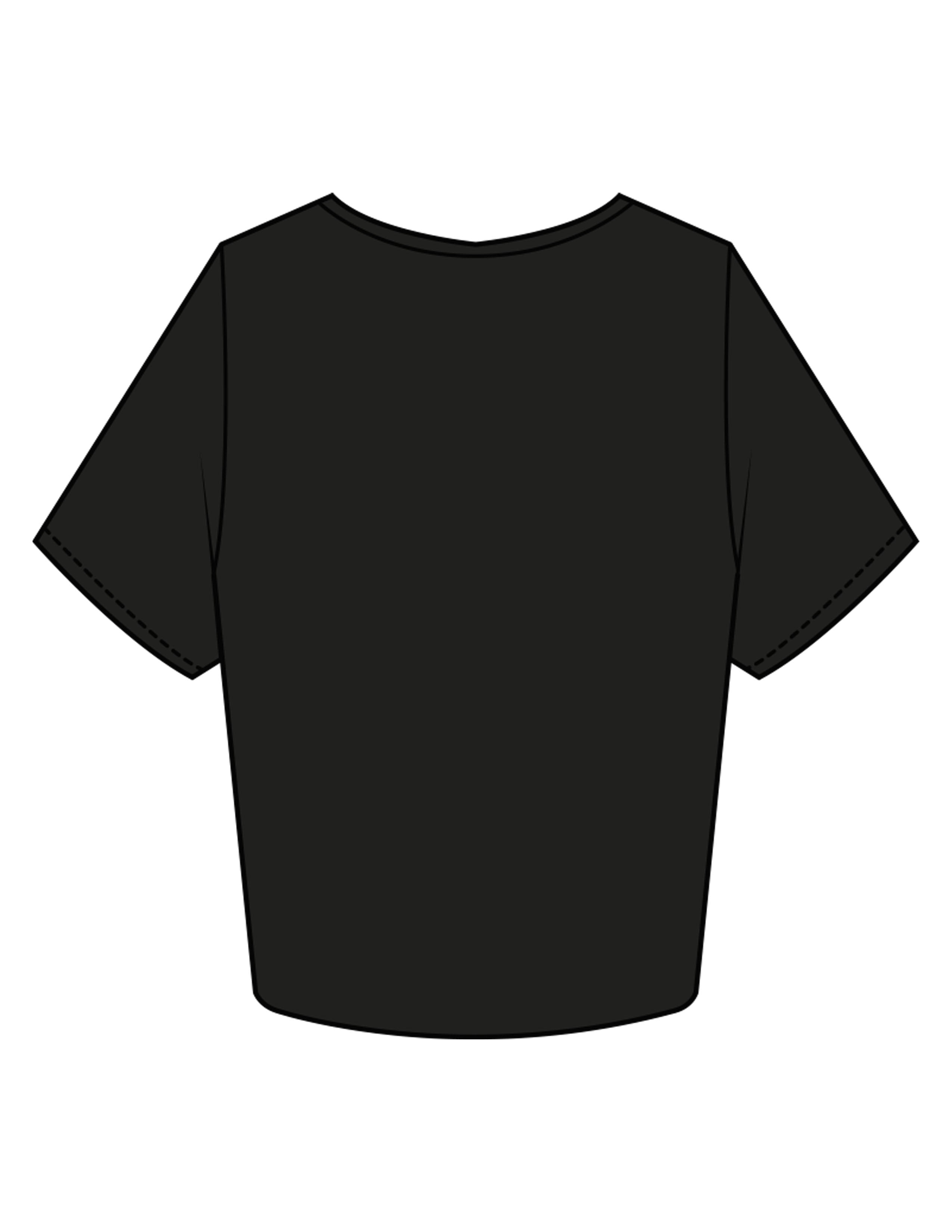 The Crop Tee - Black - Pilates Method/Barre Noir - Left Chest Stacked - Printed - Tone on Tone