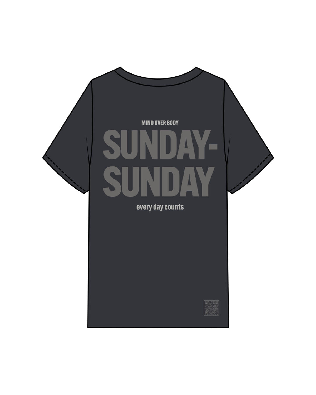 The Mens Heavyweight Tee - Black Stone - MOB - Left Chest, Center Back Stacked & Back Lower Right - Printed - Full Color