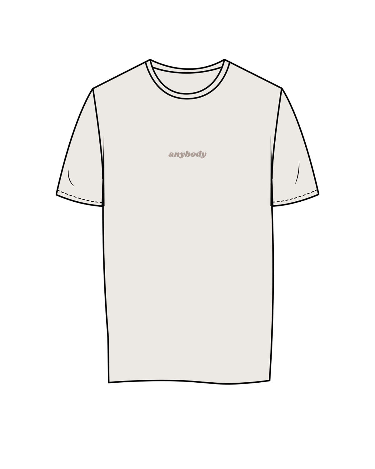 The Womens Tee - Bone - Anybody Run Club - Center Chest & Back Neckline - Tone on Tone