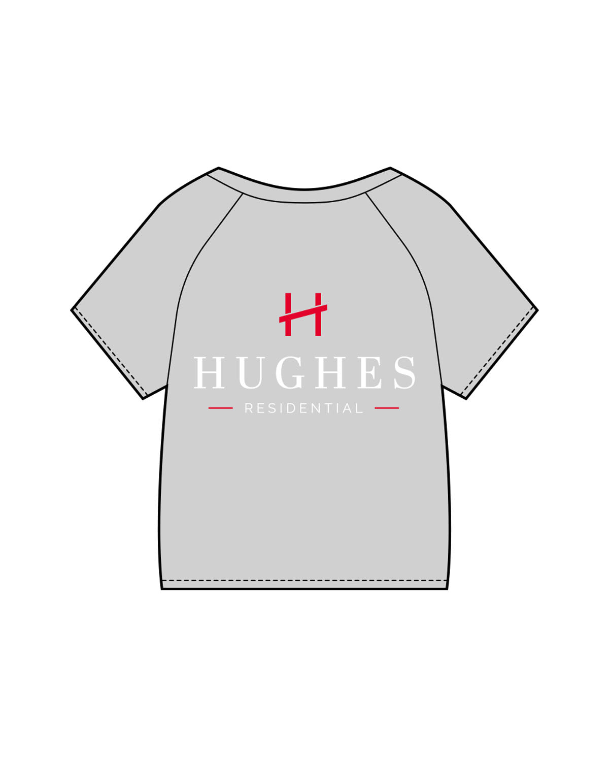 The Kids Tee - Heather - Hughes Residential - Left Chest & Center Back Stacked - Full Color Printed