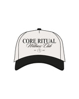 The Canvas Cap - Natural / Black - Core Ritual - Center Crown Stacked - Embroidered - Black