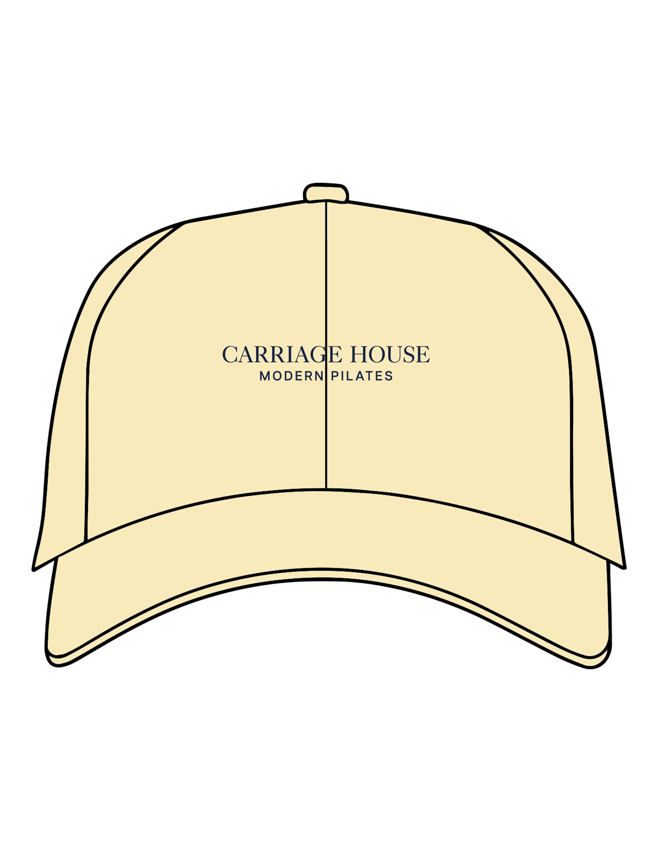 The Dad Hat - Light Yellow - Carriage House - Center Crown Stacked - Embroidered - Navy