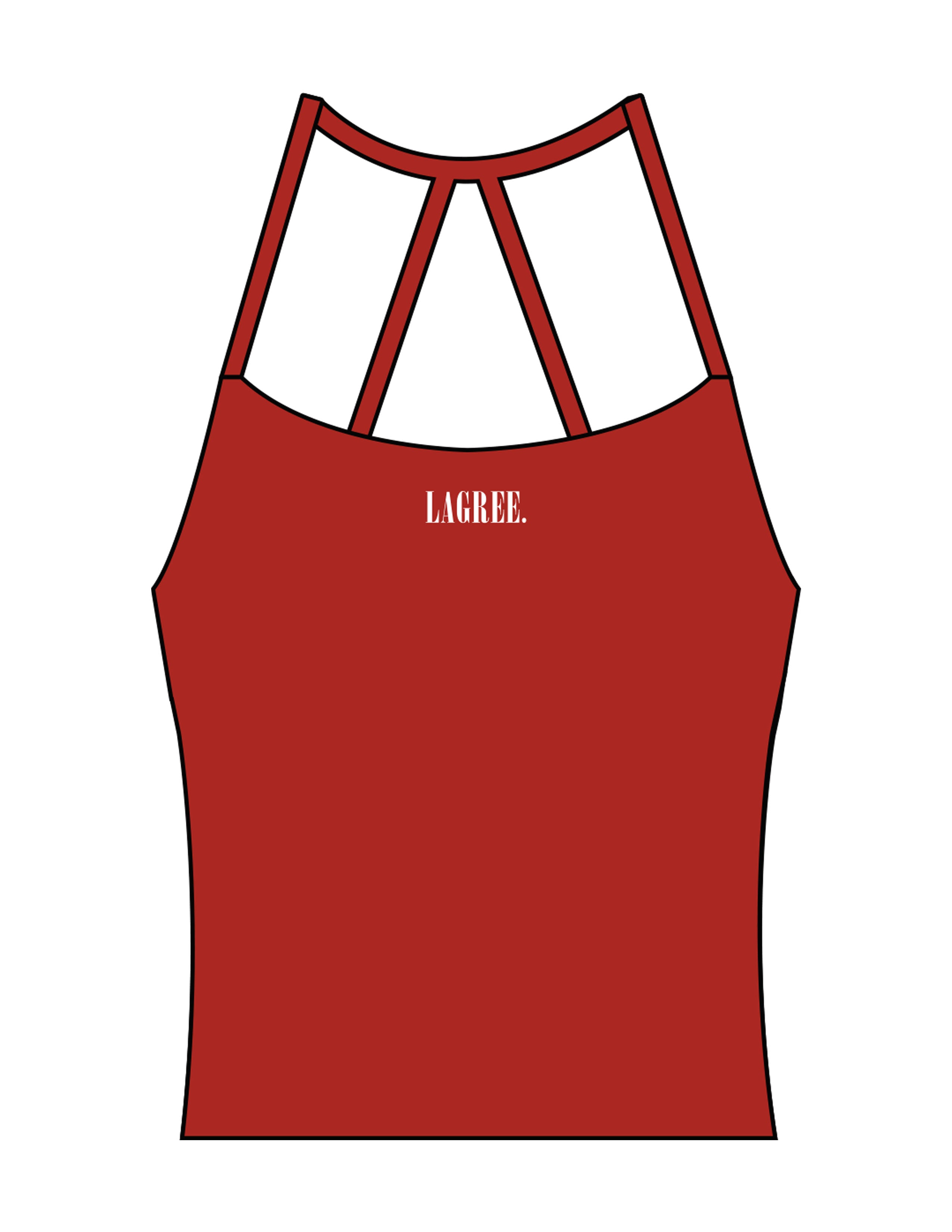 The Womens Sporty Tank - Red - Studio 205 - Upper Chest & Center Back - Printed - White