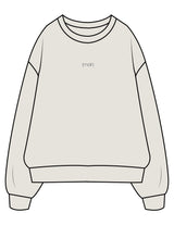 The Womens Crewneck - Washed Bone - The Studio MDR - Center Chest EMB - Back Stacked Printed - Full Color