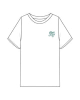 The Mens Heavyweight Tee - White - Studio Luz - Left Chest & Center Back Logo - Printed - Teal