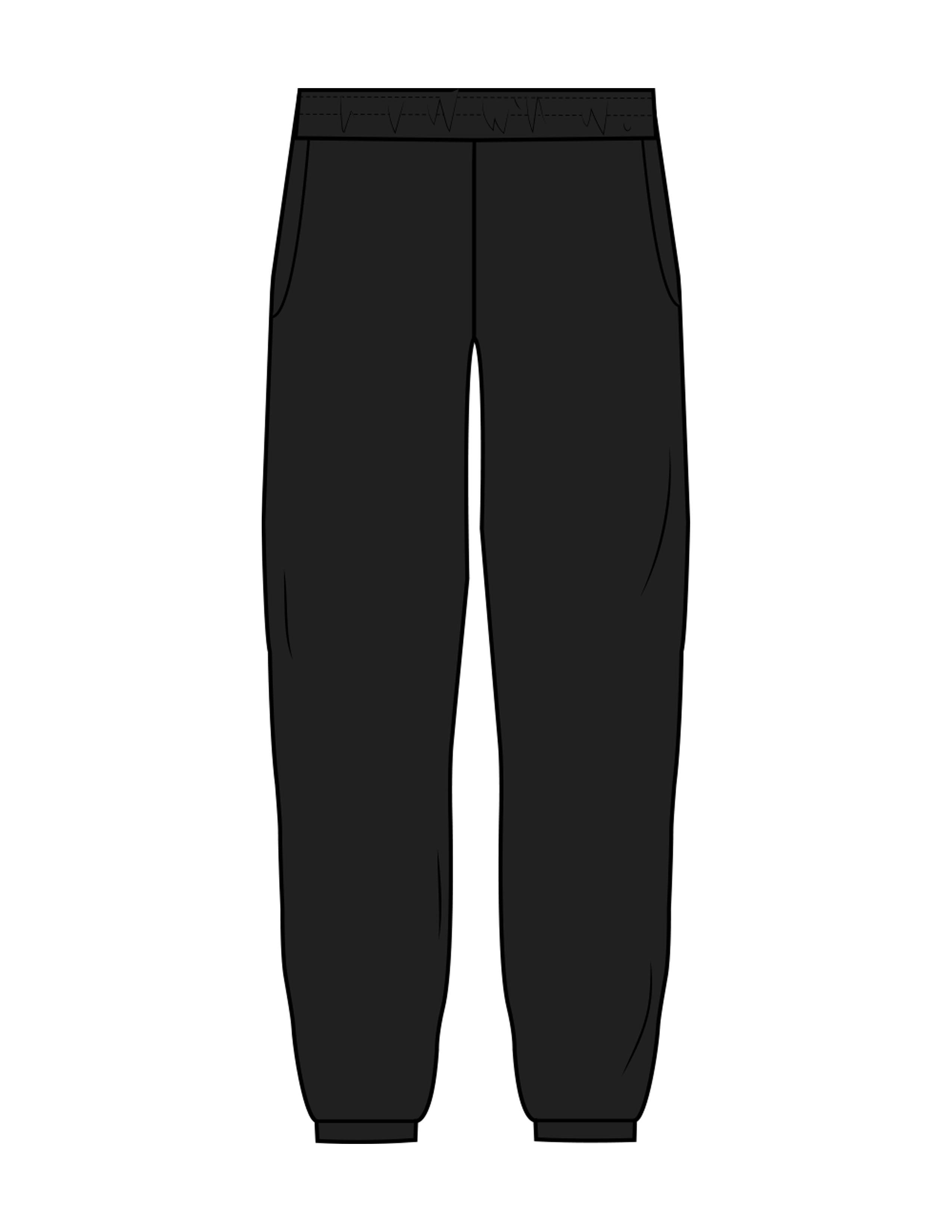 The Womens Sweatpants - Black - Komo Studio - Back Pocket - Printed - Off White