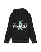 The Womens Hoodie - Black - White House - Left Chest & Right Sleeve - Back Stack - Printed - Full Color