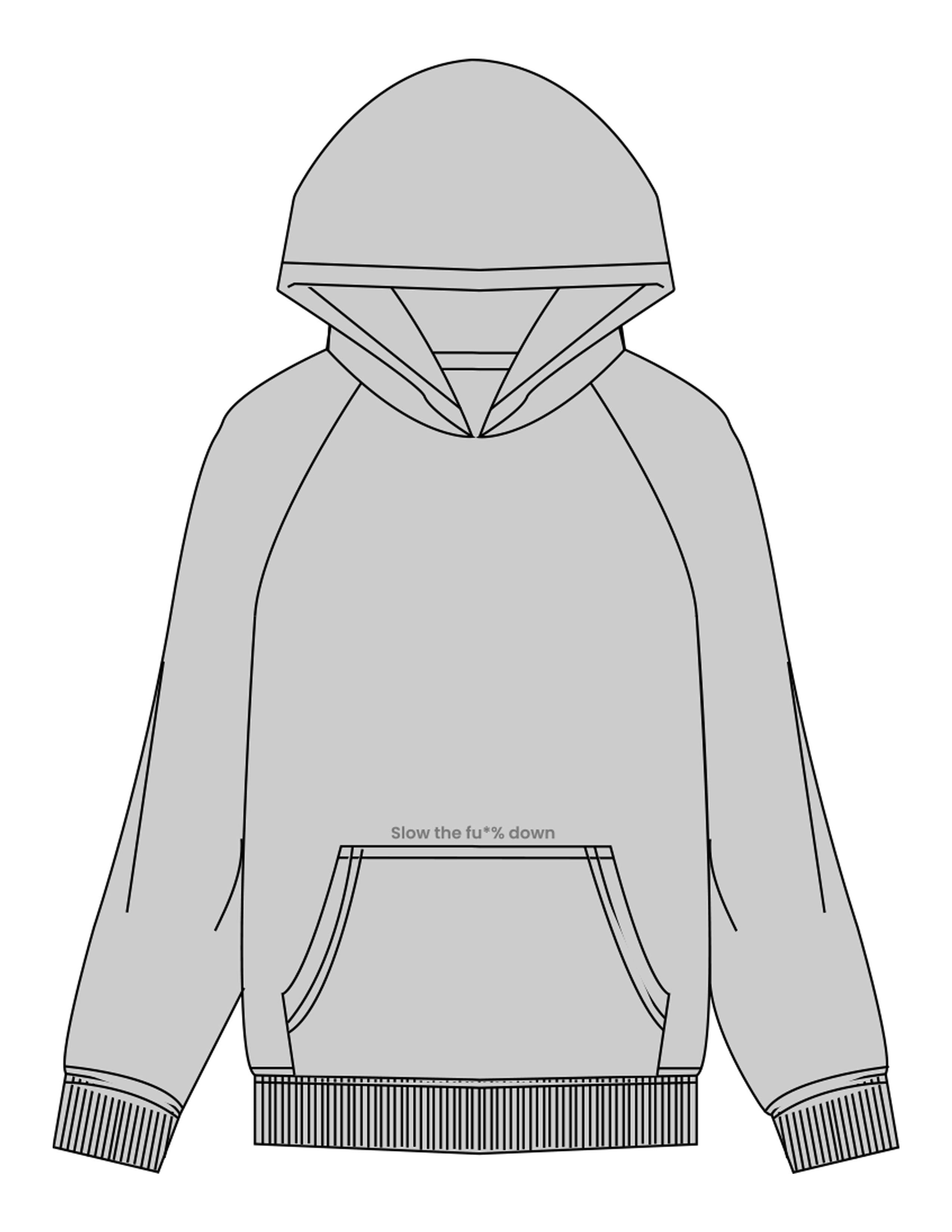 The Womens Hoodie - Storm - enCore Pilates - Upper Pocket - EMB - Gray