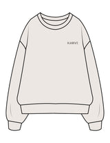 The Mens Crewneck - Bone - Karve Lagree Fit - Left Chest Embroidered & Back Stacked Printed - Gray
