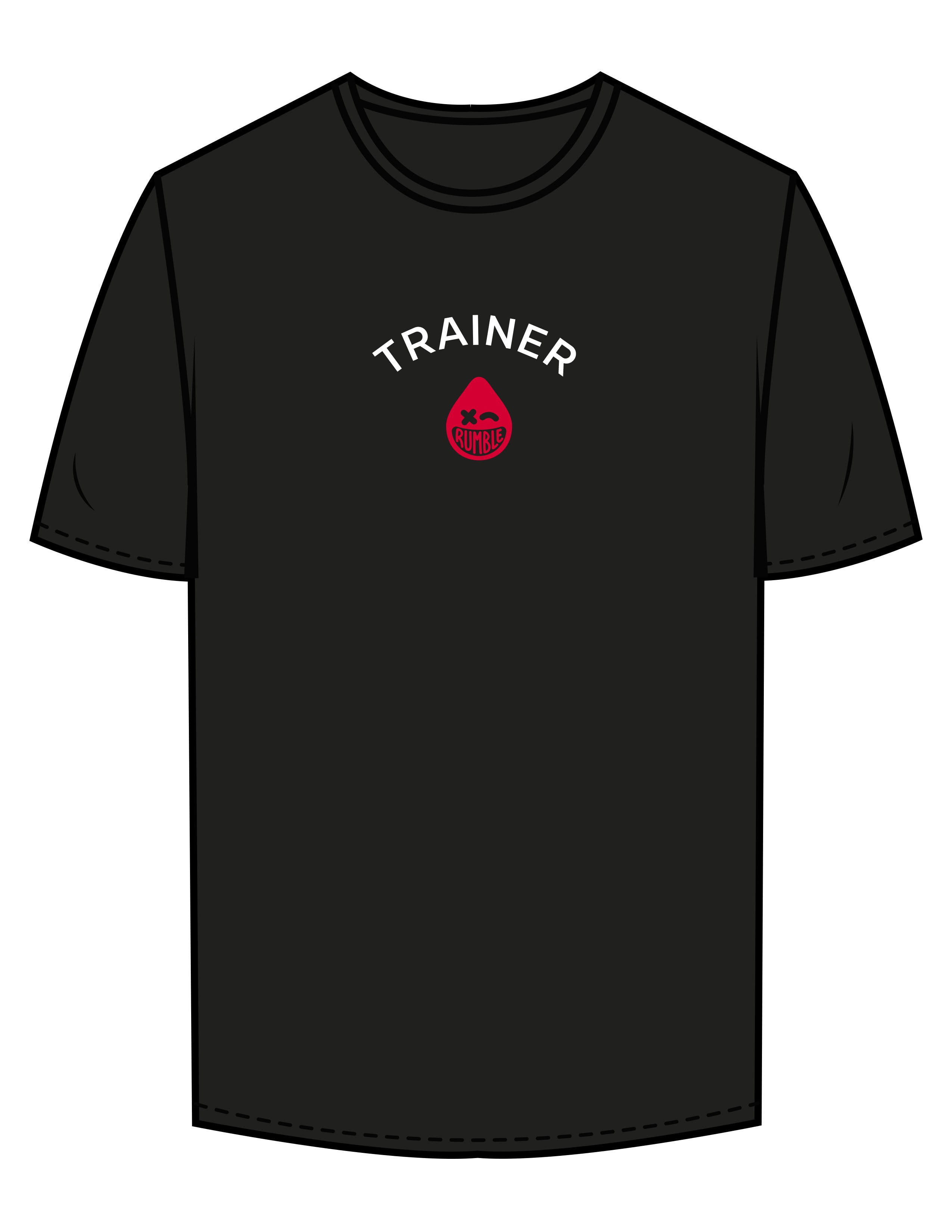 The Unisex Tee - Black - Rumble Trainer - Center Chest Stacked - Printed - Full Color