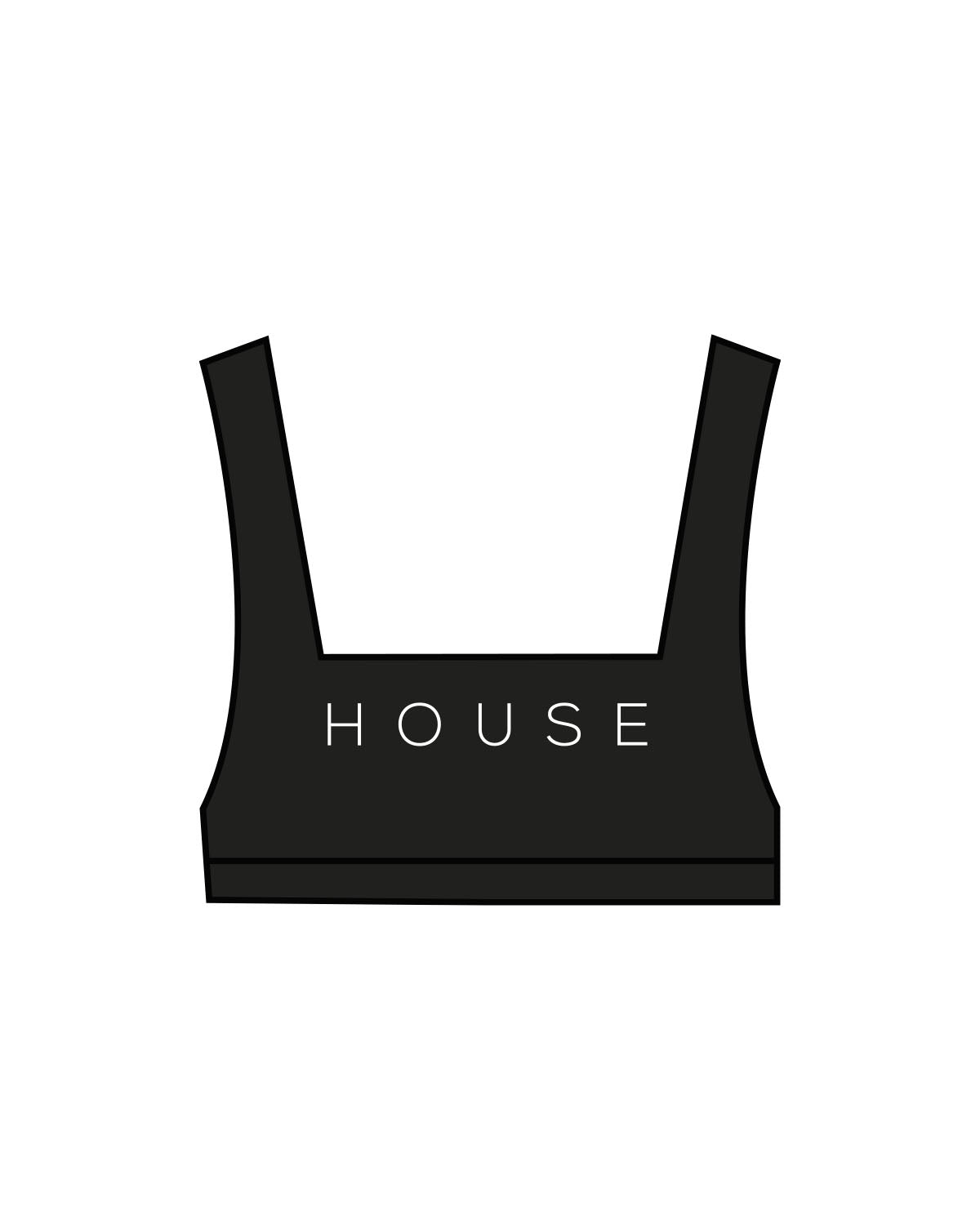 The Box Cut Bra - Black - HiLo - Chest & Back Center - White