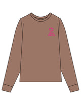 The Unisex Midweight Long Sleeve - Espresso - Mega Fit House - Left Chest & Back Stacked - Printed - Hot Pink