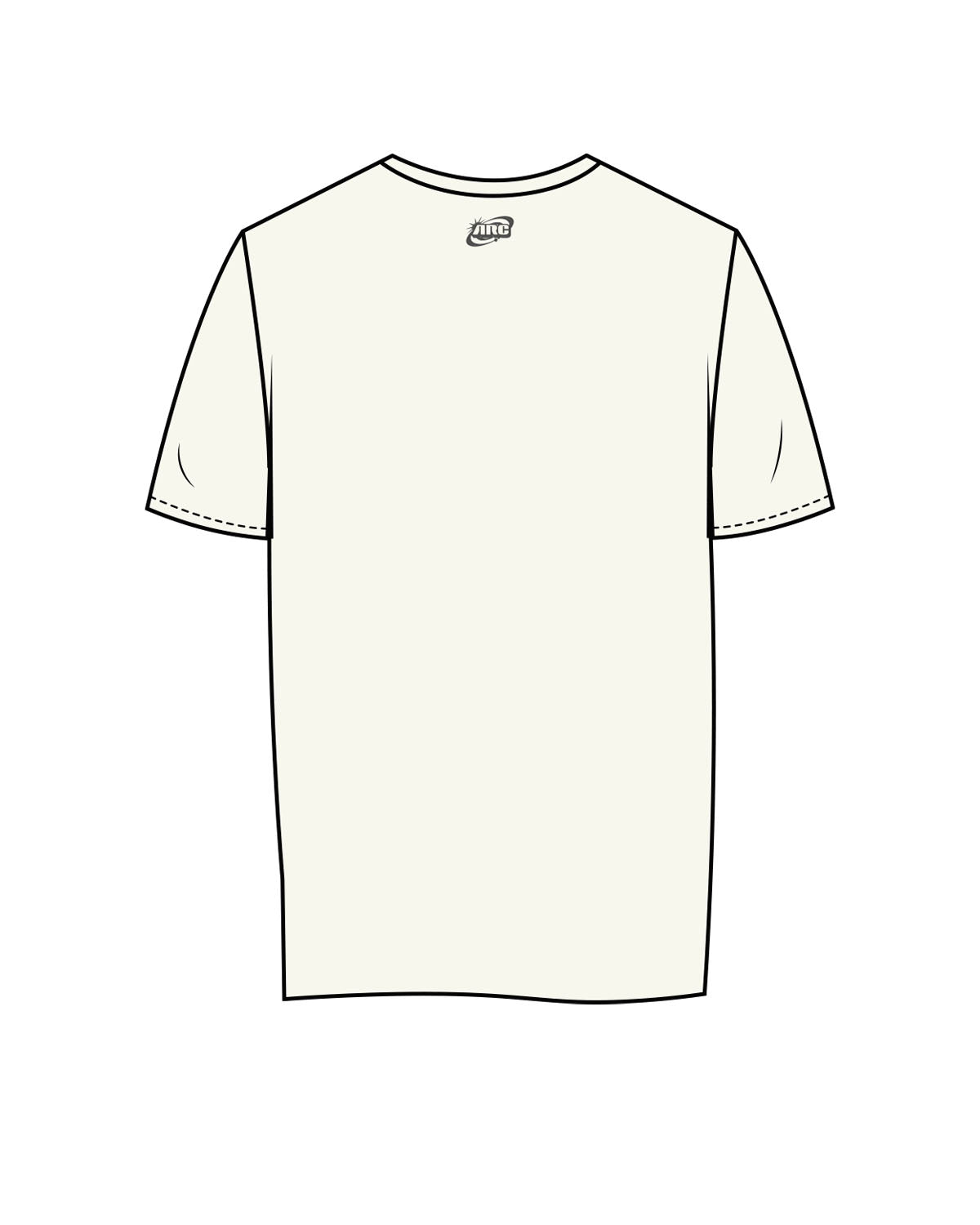 The Womens Tee - Off White - Anybody Run Club - Center Chest - Embroidered - Back Printed Neckline - Charcoal