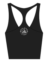 The Racer Tank - Black - Sculpted By Lagree - Center Back - Printed - White