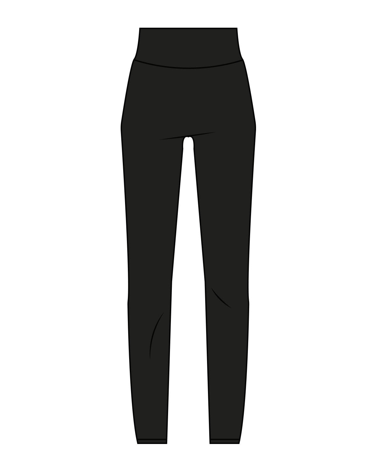 The Basic Legging - Black - Exodus Fitness - Back Waistline - Printed - White