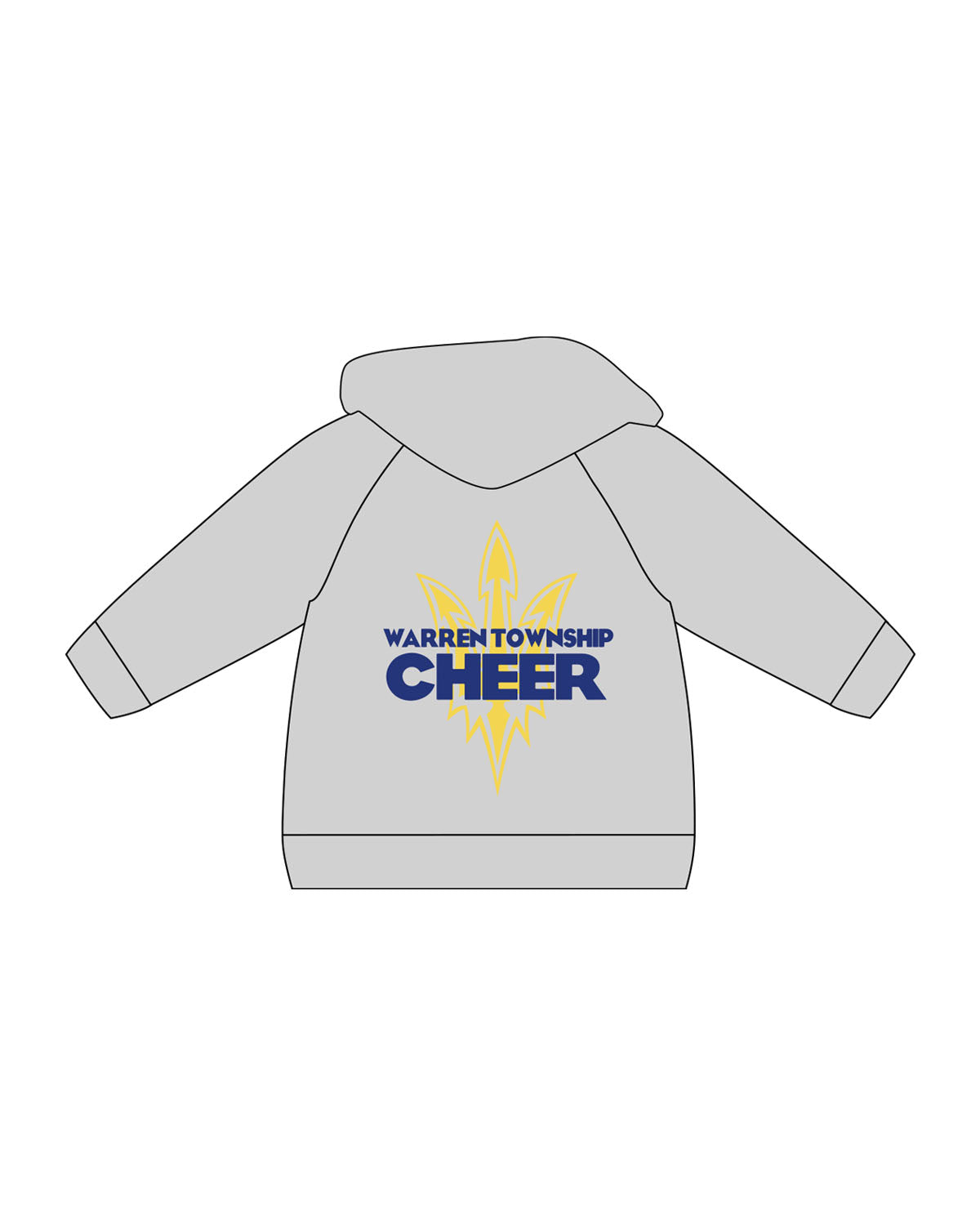 The Kids Hoodie - Heather - Warren - Left Chest Overlayed & Center Back Overlayed - Printed - Full Color