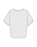 The Crop Tee - Off White - Wellth Society - Center Chest Stacked - Printed - Black