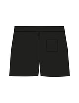 The Womens Sweat Shorts - Black - Studio 205 - Left Leg - Printed - White