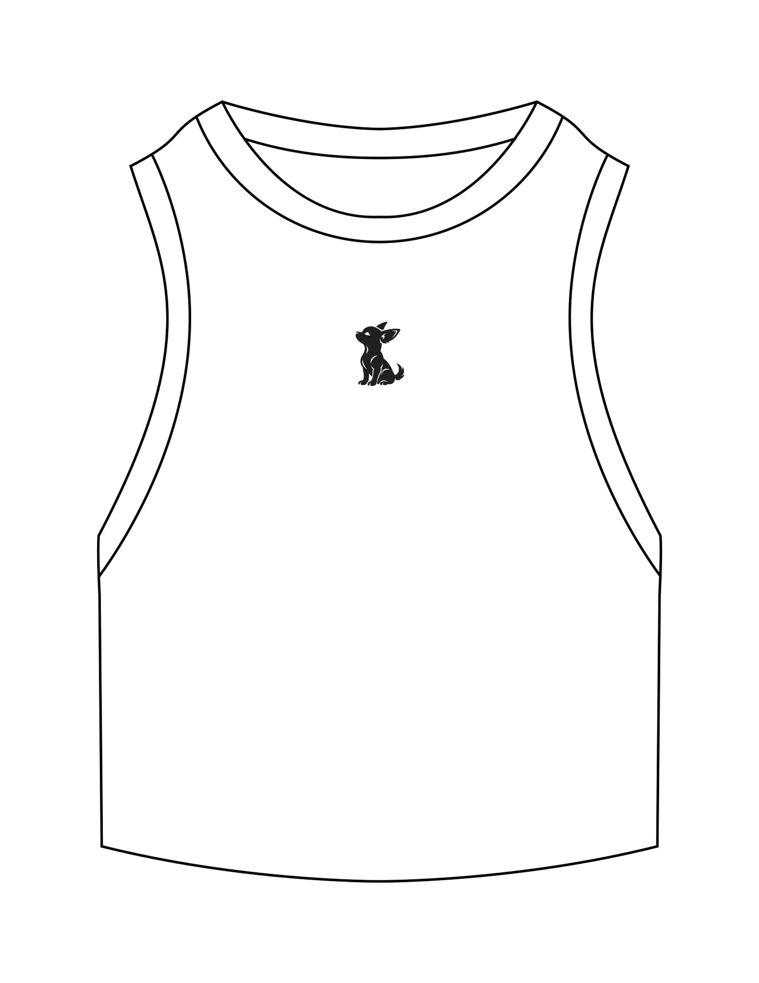 The Ribbed Crop Tank - White - Mind Muscle - Center Chest - Embroidered - Black