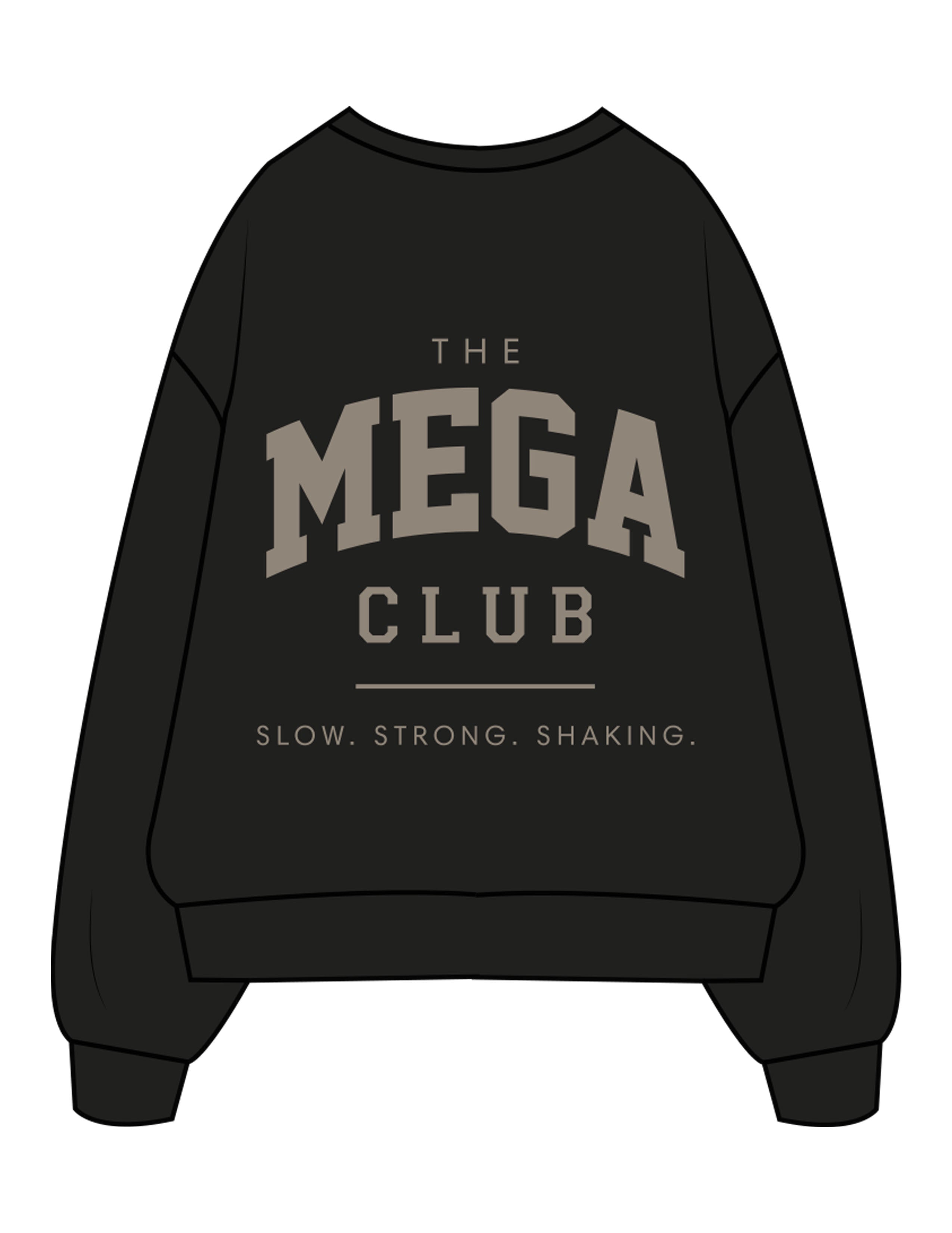 The Mens Crewneck - Black - Karve Lagree Fit - Left Chest Embroidered & Back Stacked Printed - Taupe