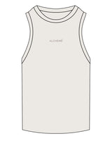 The Ribbed Full Length Tank - Bone - ALCHEME - Center Chest - Embroidered - Tone on Tone