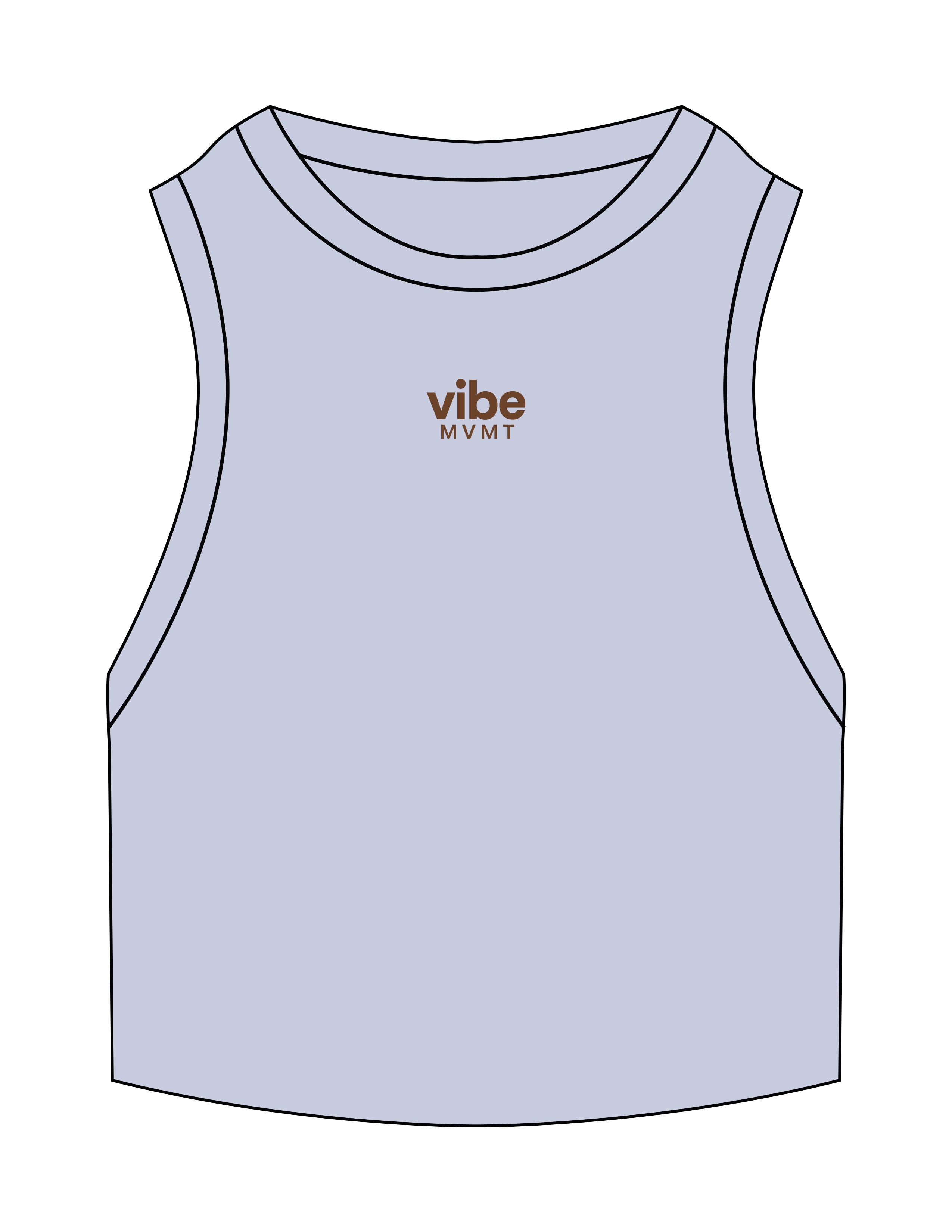 The Ribbed Crop Tank - Powder - Vibe MVMT - Center Chest Stacked - EMB - Brown