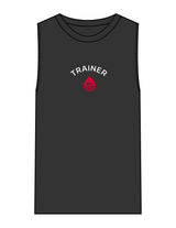 The Mens Heavyweight Tank - Washed Black - Rumble Trainer - Center Chest Stacked - Printed - Full Color