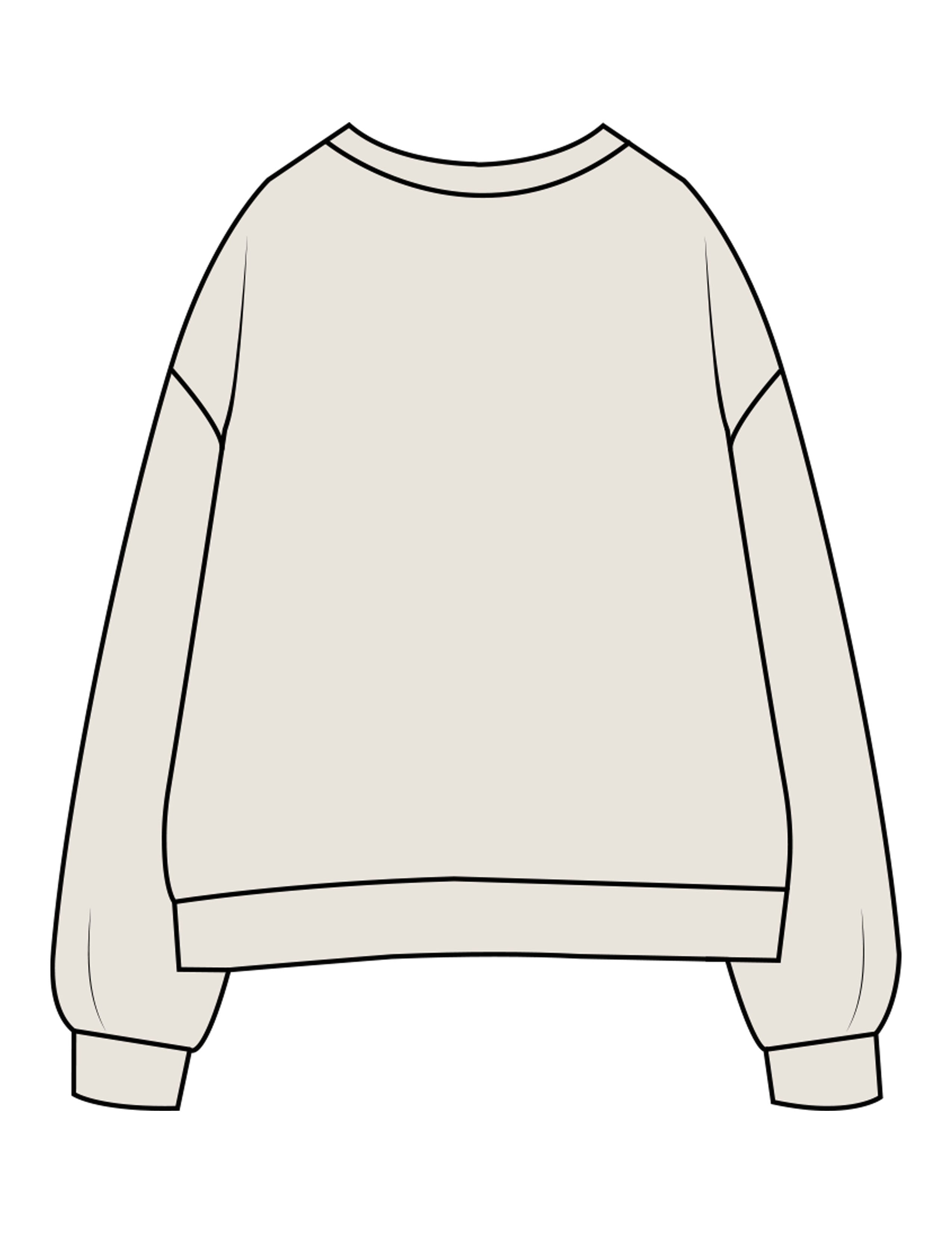 The Womens Crewneck - Off White - Pilates Method/Barre Noir - Left Chest Stacked - Printed - Black