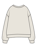 The Womens Crewneck - Off White - Pilates Method/Barre Noir - Left Chest Stacked - Printed - Black