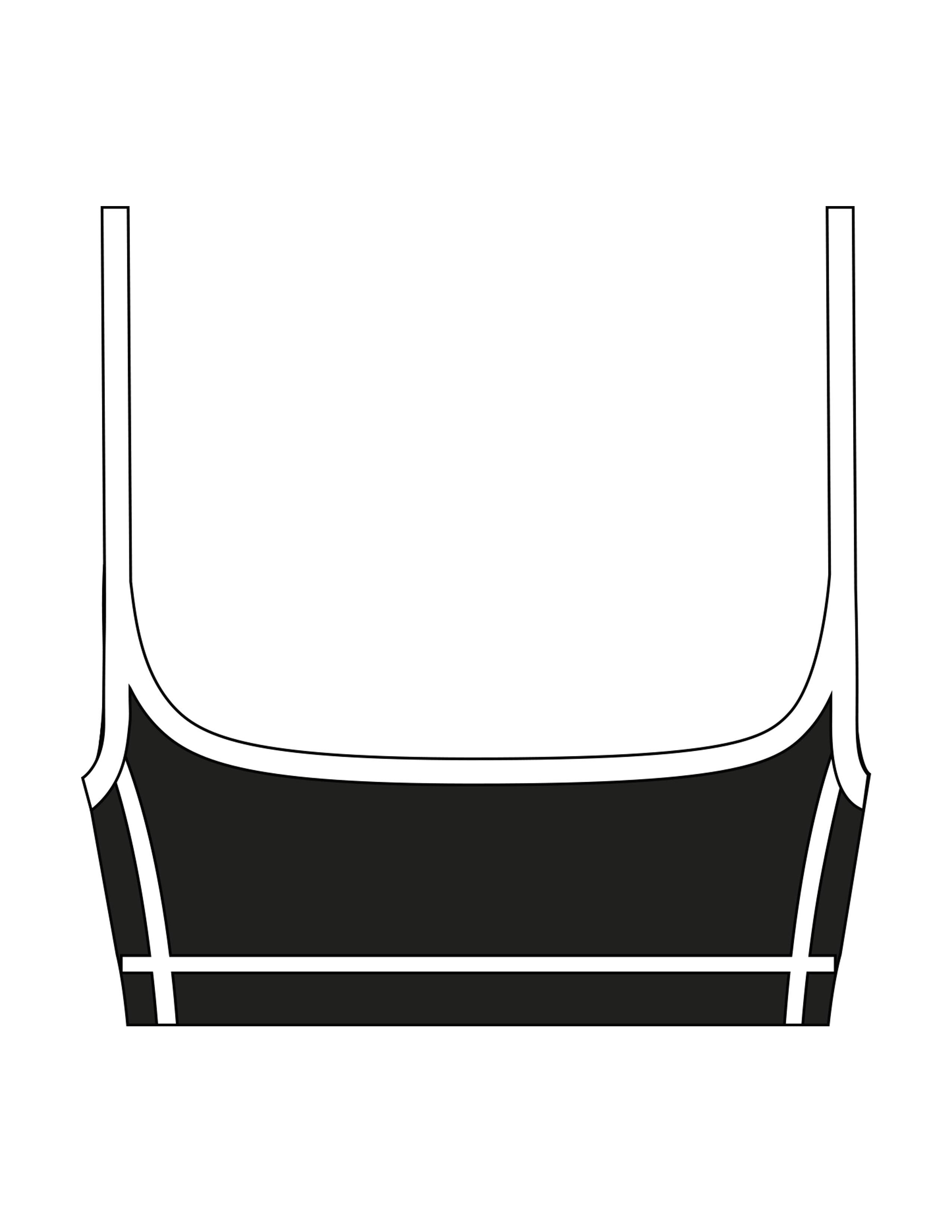 The Piped Scoop Sports Bra - Black - RECHARGED PILATES - Center Chest - Printed - White