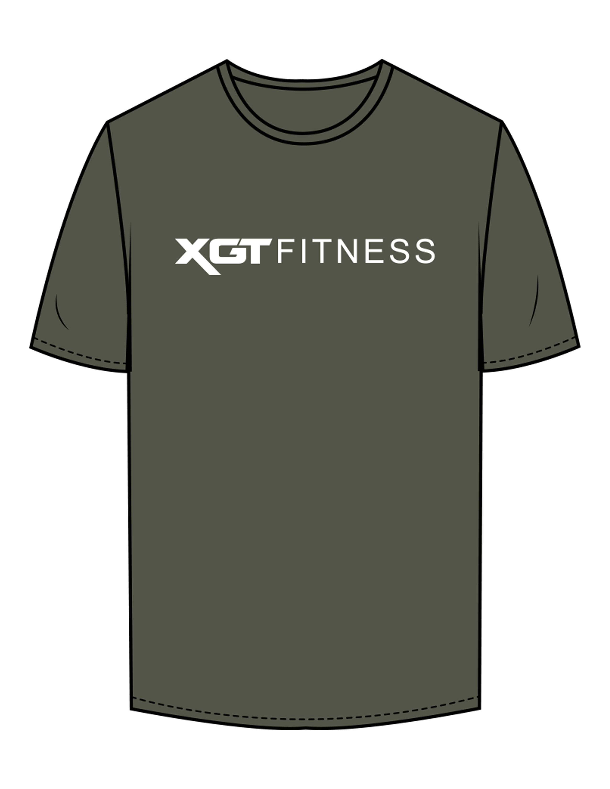 The Mens Tee - Cypress - XGT Fitness - Center Chest & Back Neckline - Printed - White