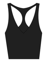 The Racer Tank - Black - Sculpted By Lagree - Center Back - Printed - White
