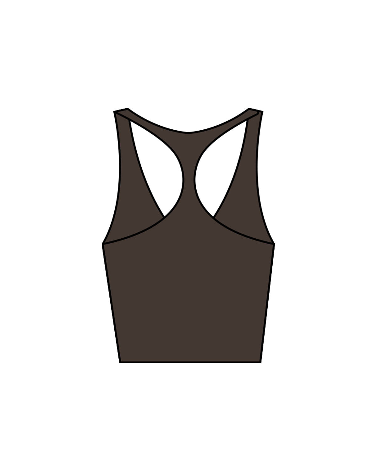 The Racer Tank - Cafe - Exodus Fitness - Left Chest - Printed - White