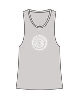 The Womens Full Length Tank - Light Gray - Core Evolution - Center Chest & Center Back - White