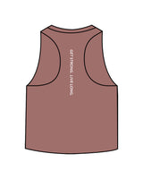 The Crop Muscle Racerback - Heather Mauve - Sweat Circuit - Center Chest - Back Center - Printed - Full Color