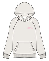 The Womens Hoodie - Bone - Poppys Pilates - Left Chest " ONLY " - Printed - Full Color