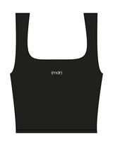 The Square Neck Tank - Black - The Studio MDR - Center Chest - Printed - White