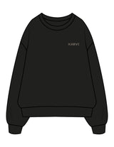 The Mens Crewneck - Black - Karve Lagree Fit - Left Chest Embroidered & Back Stacked Printed - Taupe