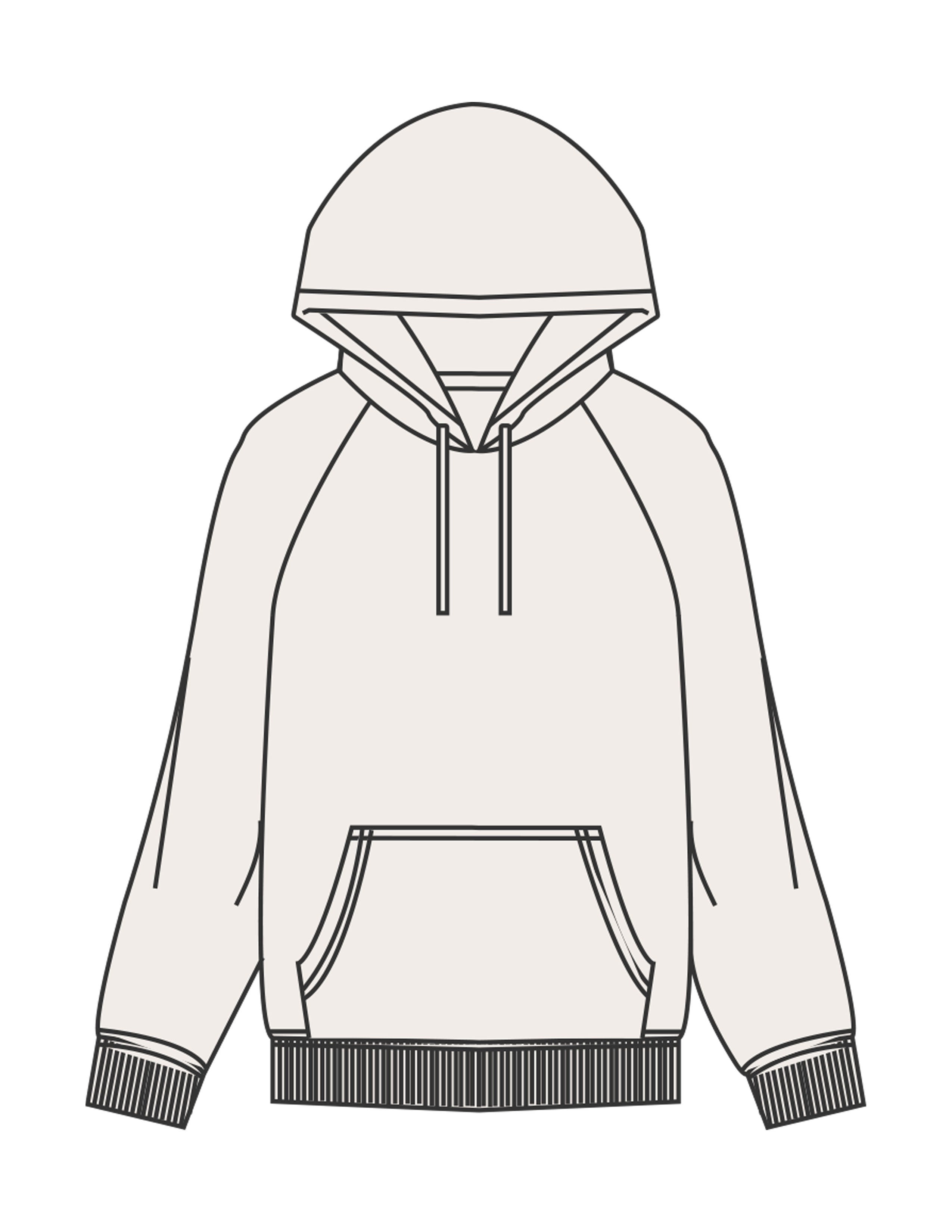 The Womens Heavyweight Hoodie - Off White - Komo Studio - Back Stacked - Printed - Black