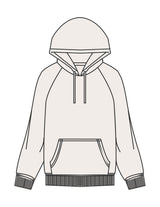 The Womens Heavyweight Hoodie - Off White - Komo Studio - Back Stacked - Printed - Black