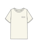 The Mens Heavyweight Tee - Off White - MOB - Left Chest, Center Back Stacked & Back Lower Right - Printed - Full Color