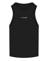 The Ribbed Full Length Tank - Black - ALCHEME - Center Chest - Embroidered - Tone on Tone