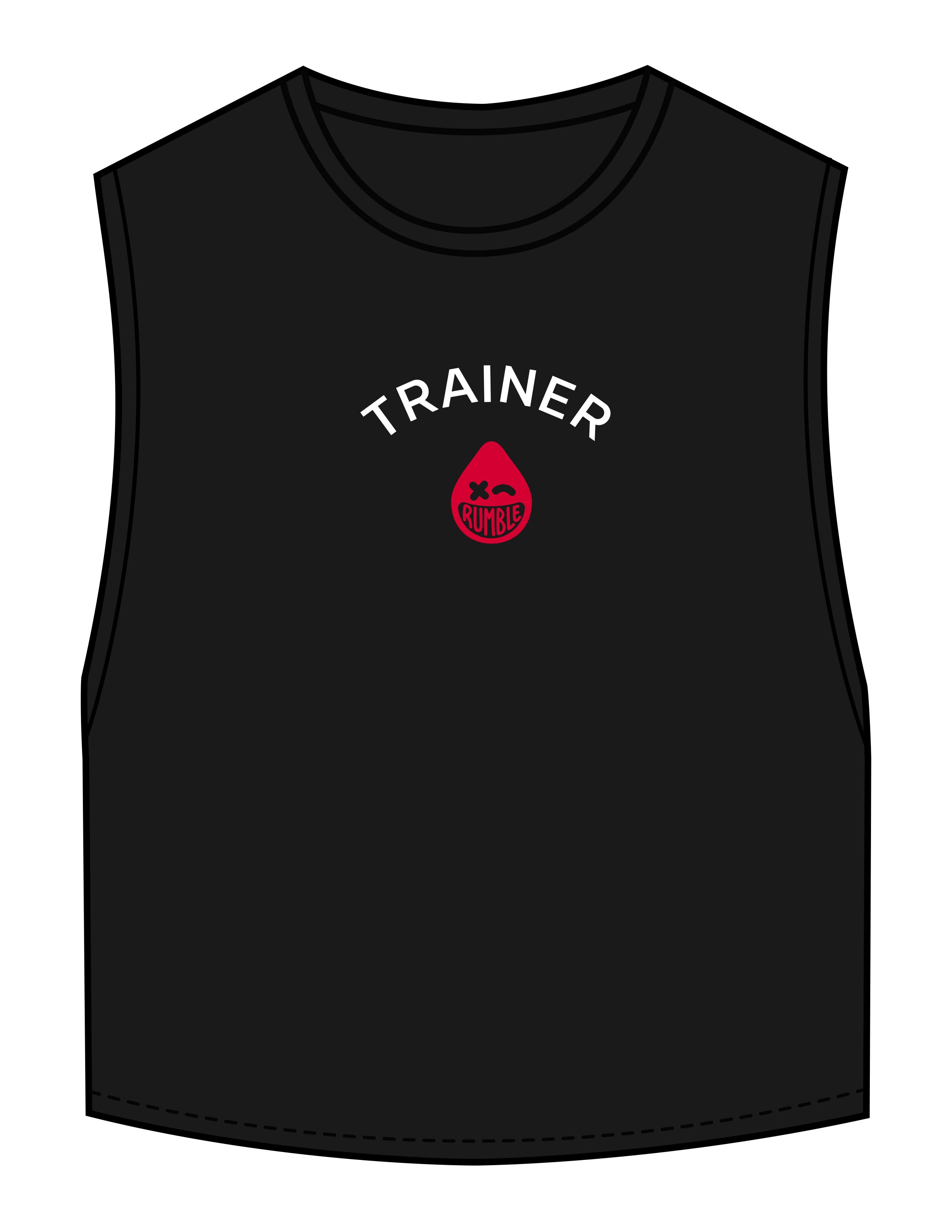 The Crop Muscle Tank - Black - Rumble Trainer - Center Chest - Printed - Full Color