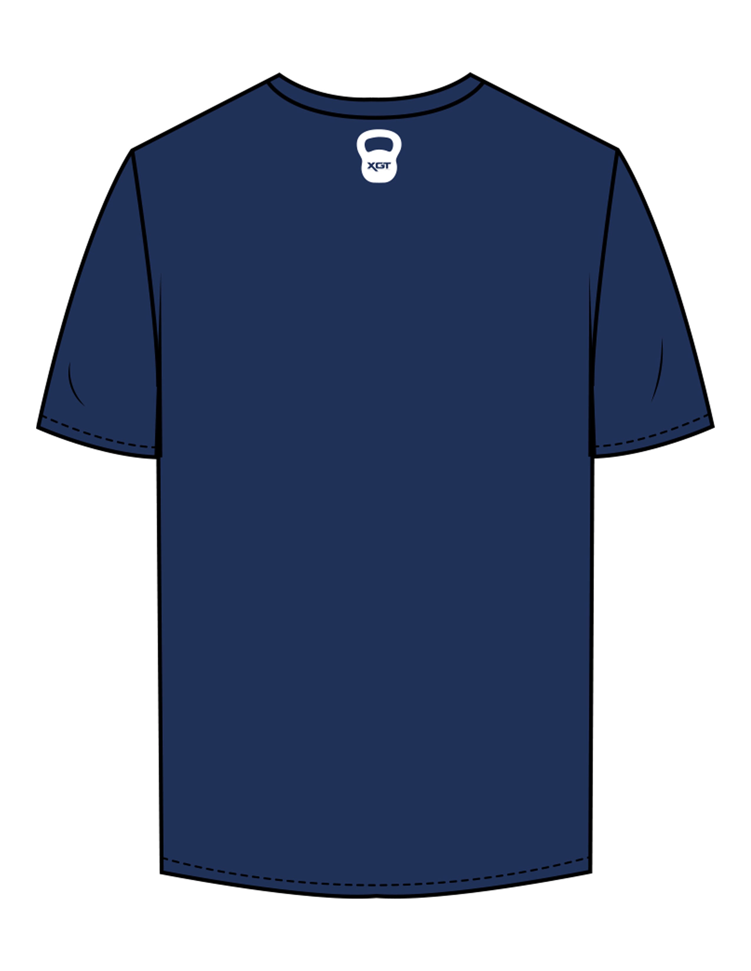 The Mens Tee - Cobalt - XGT Fitness - Center Chest Round & Back Neckline - Printed - Full Color