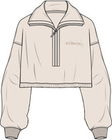 The Suede 1/2 Zip - Latte - SWS - Left Chest - Embroidered - Tone on Tone